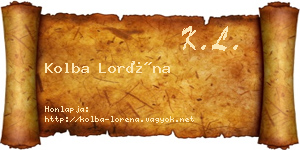 Kolba Loréna névjegykártya
